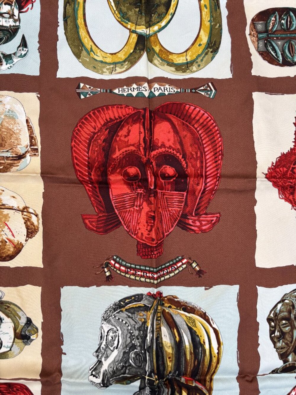 Hermes scarf Carre 90 Browns Silk100% - Picture 5 of 5